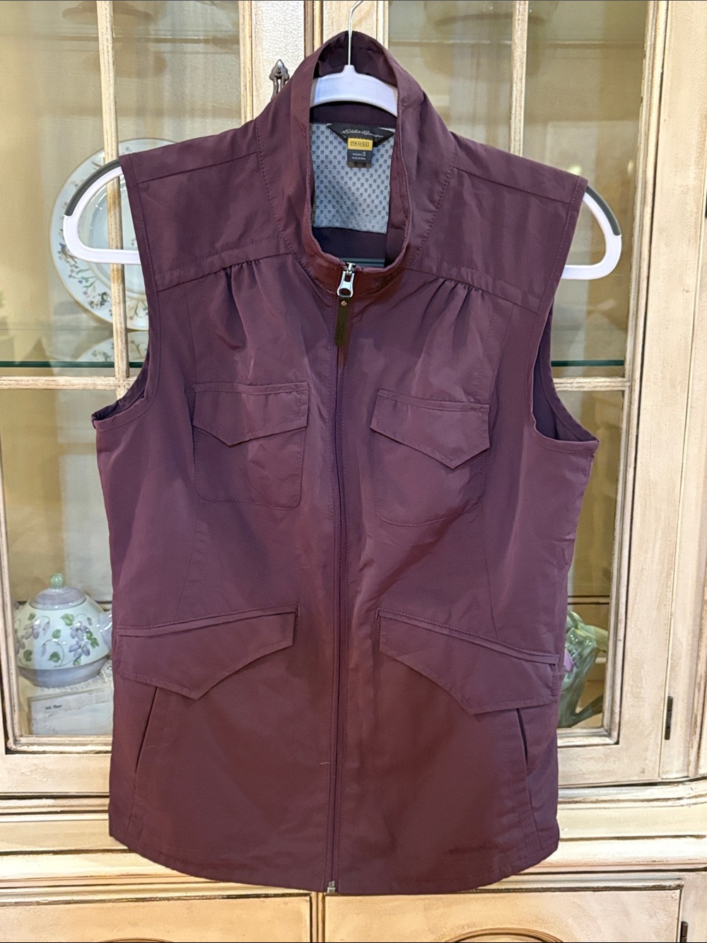 Eddie Bauer Plum Sleeveless Utility Vest